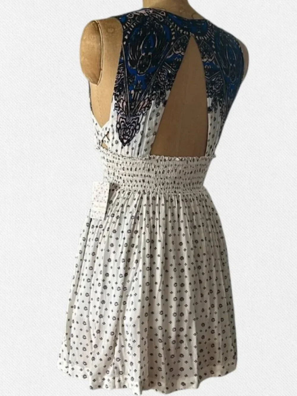 NWT Free People 'Walking Through Dreams' Fit & Flare Dress Ivory Combo/White M